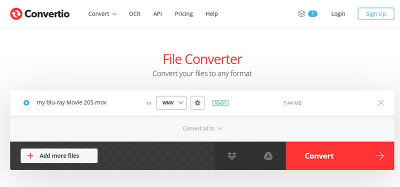 MOV WMV Konverter Convertio