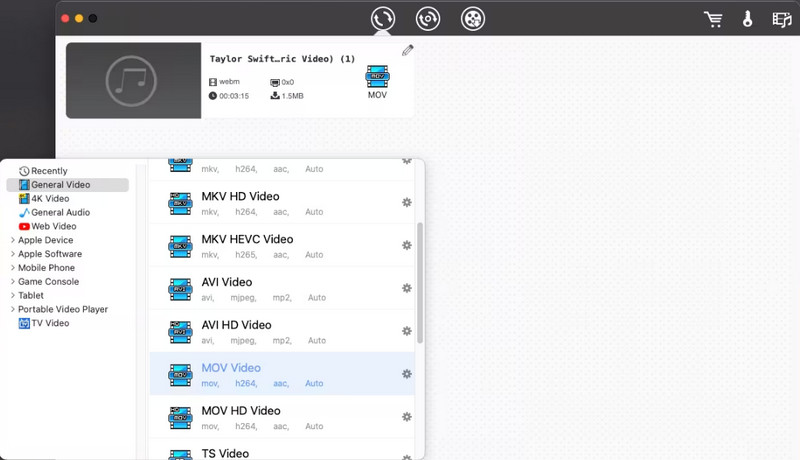 WebM‑zu‑MOV‑Converter Cisdem