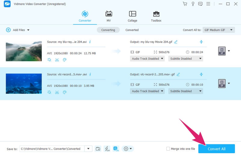 AVI GIF Vidmore Dateien konvertieren