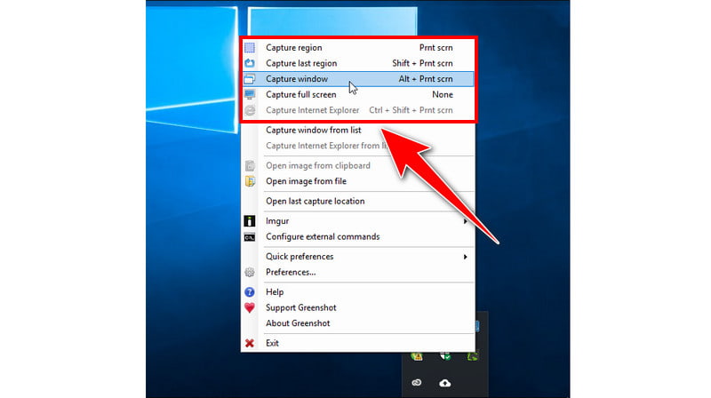 Greenshot-Aufnahmemodus