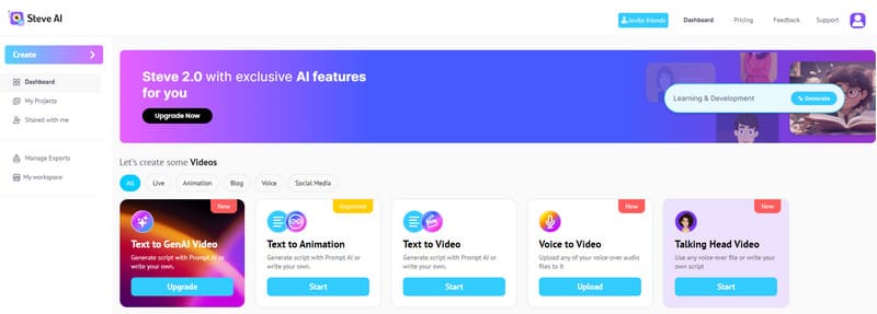 Steve‑AI‑Oberfläche