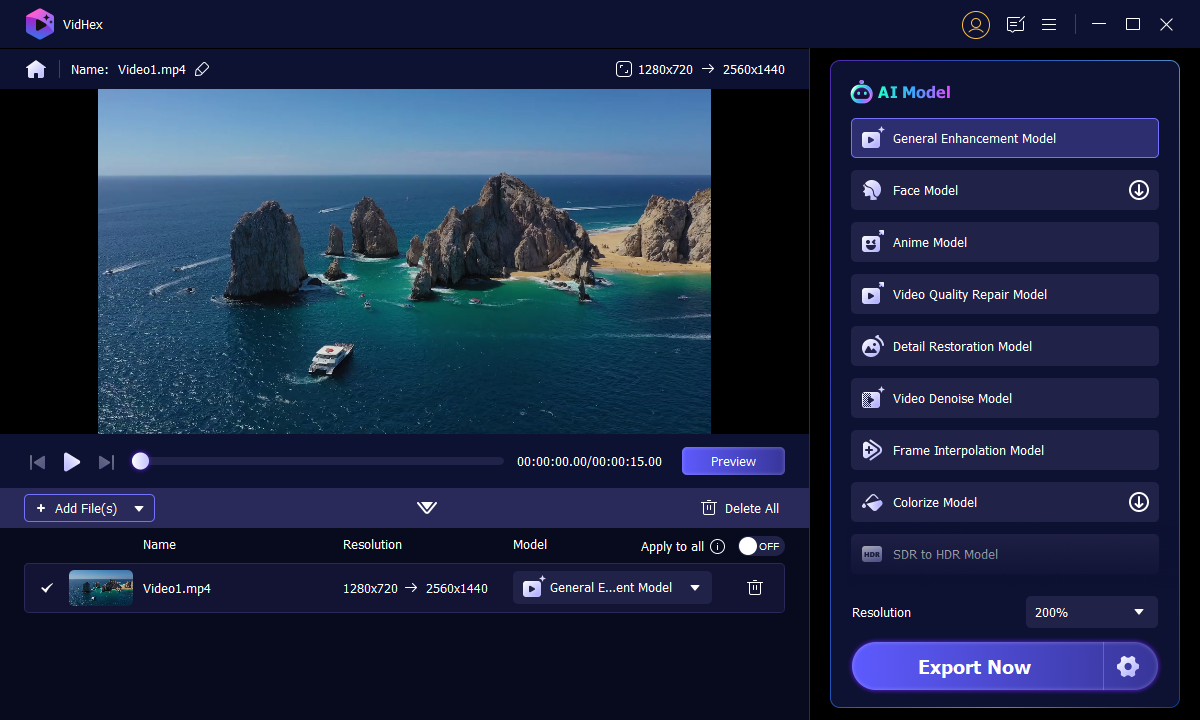 Vidhex KI-Modell auswählen