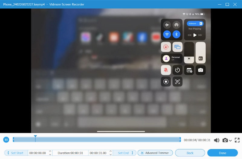 Vidmore iPad‑Bildschirmaufnahme Speichern
