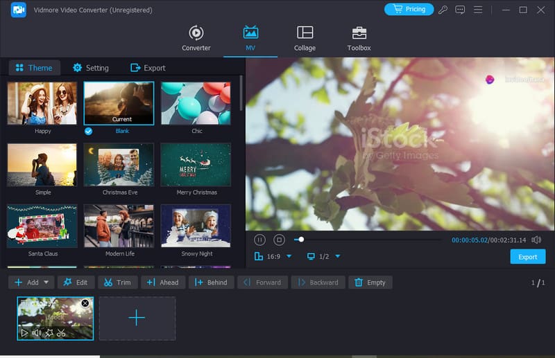 Benutzeroberfläche von Vidmore Video Converter