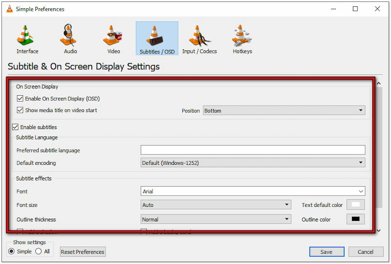 Untertitel-Einstellungen anpassen