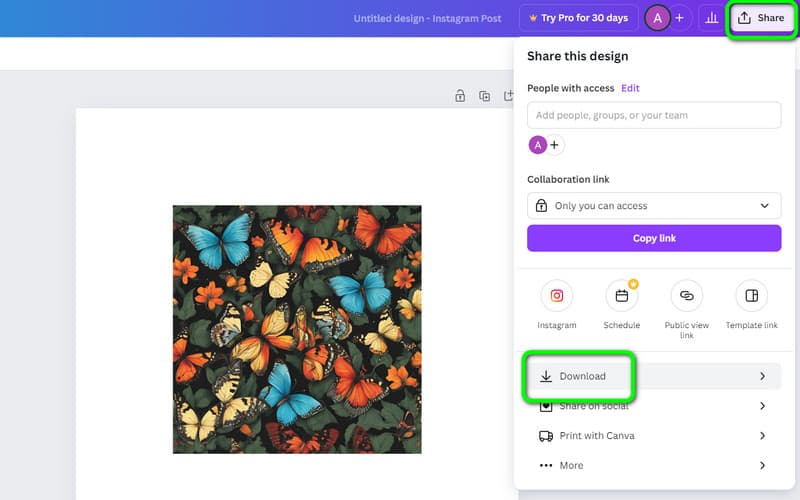 Canva Bild herunterladen