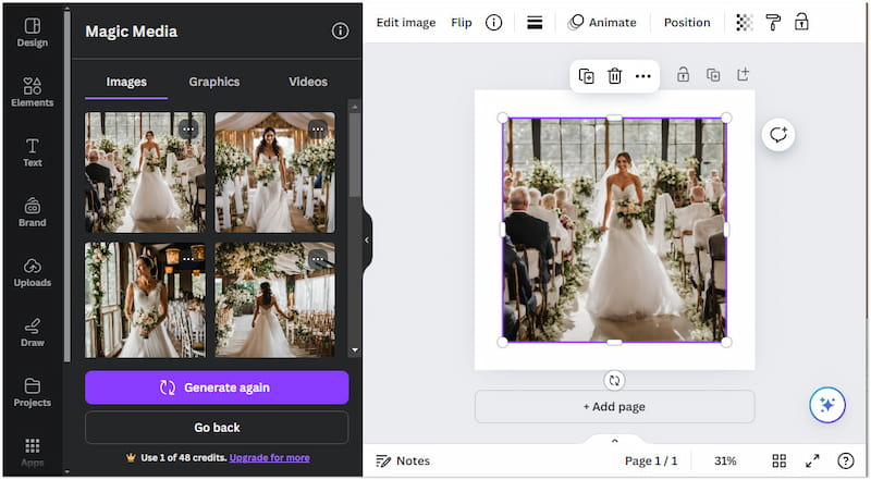 Canva kostenloser Online-KI-Bildgenerator