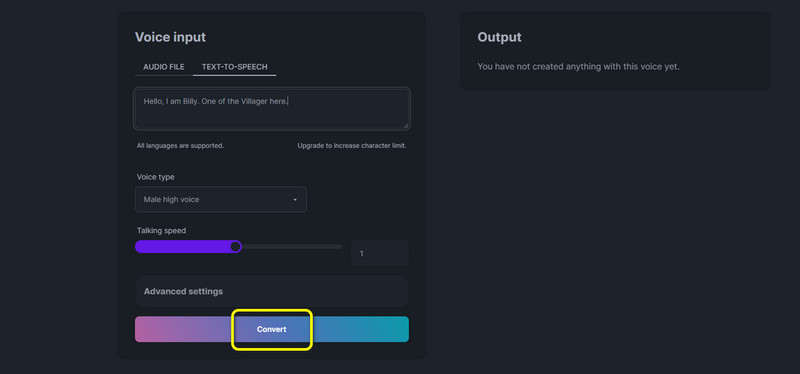 Unten auf „Convert“ klicken