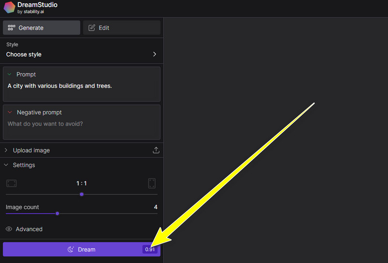 Diffusion Dream-Schaltfläche