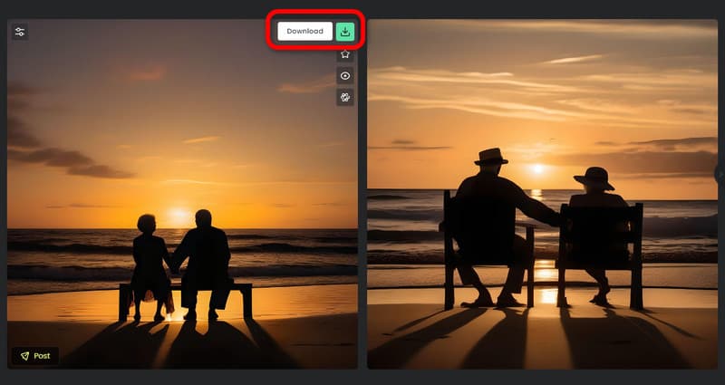 In Fotor auf die Schaltfläche „Download“ klicken