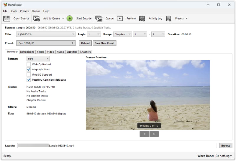 Kostenloser M4V‑Konverter HandBrake