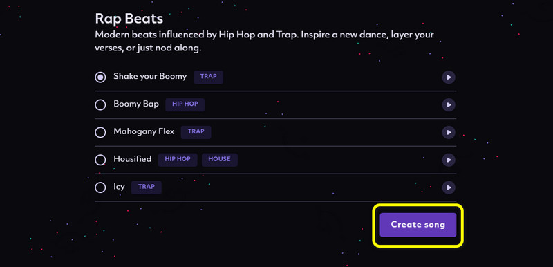Unten auf „Create“ klicken