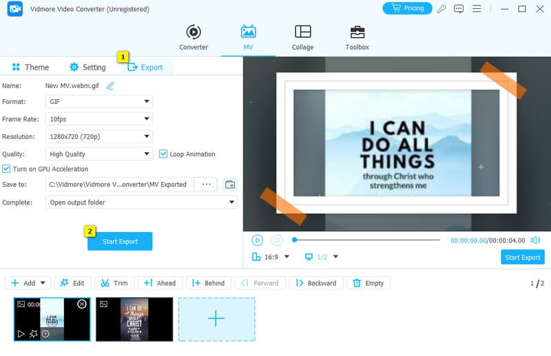 JPG PNG WebM Vidmore Exportieren