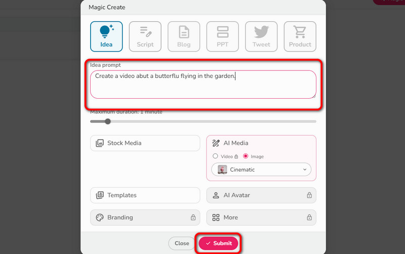 Magic Create Absenden