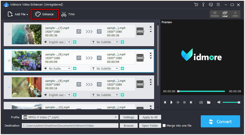 Zum Enhance-Reiter navigieren