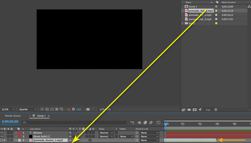 Audio zur Timeline hinzufügen