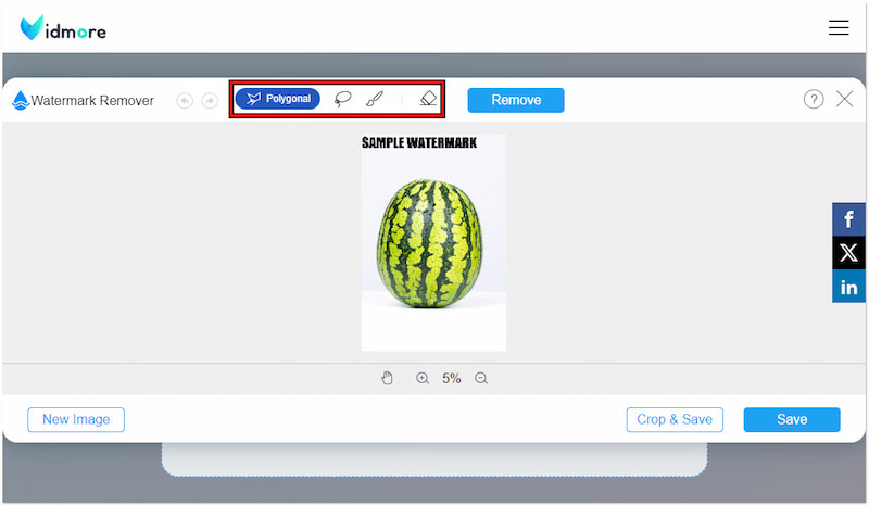 Entfernungswerkzeug wählen