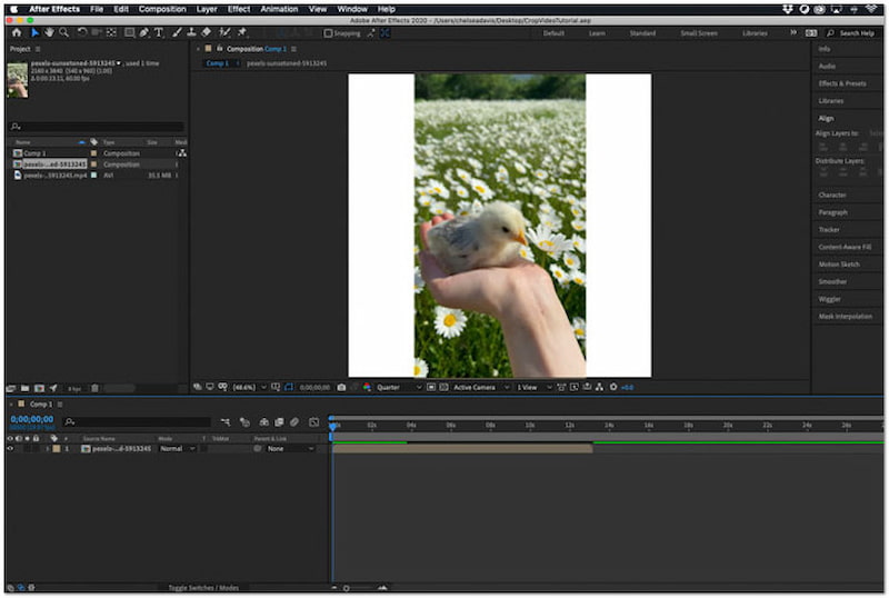 Die Komposition zuschneiden