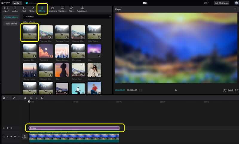 Effekte Unschärfe Das Video