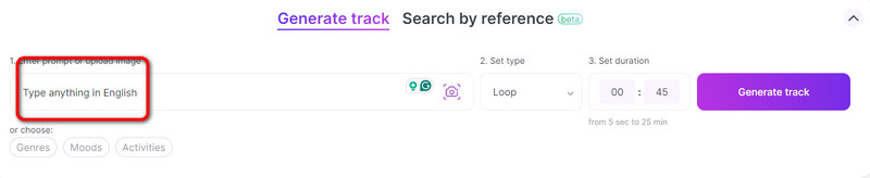 Text, Genre, Typ, Dauer eingeben