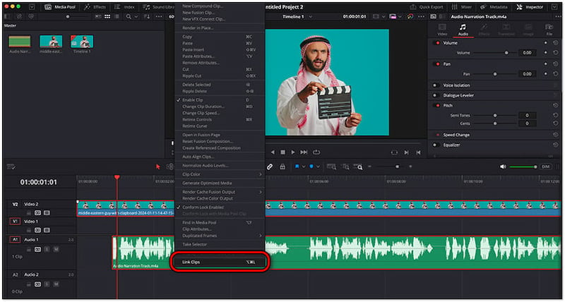 Clips in der Timeline verknüpfen