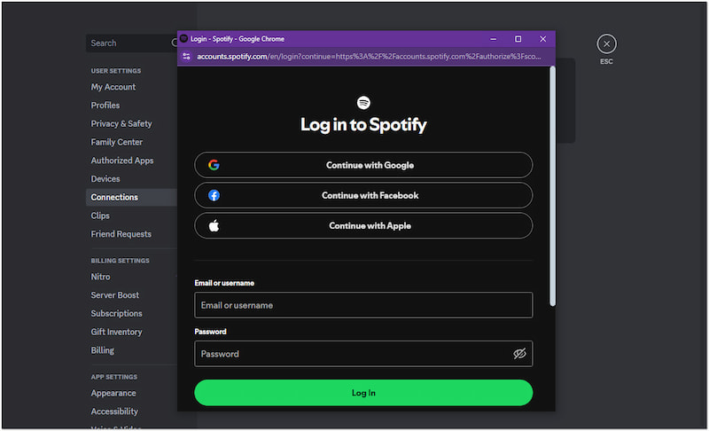 Login Spotify Account