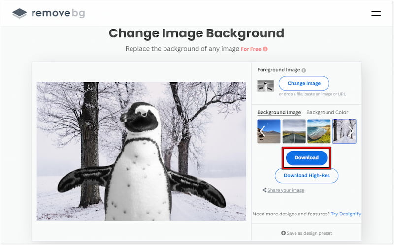 Ersetzten Hintergrund speichern