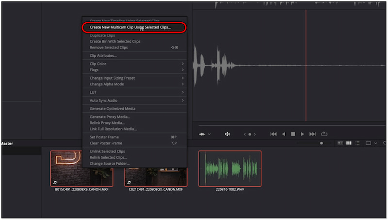 Alle Clips auswählen