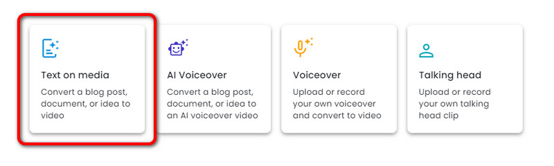 Option „Text auf Medien“