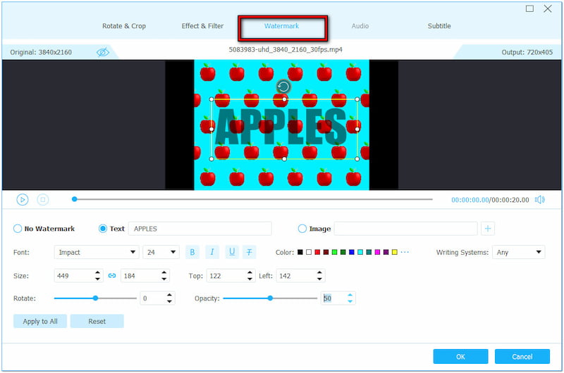 Text- oder Bild-Wasserzeichen