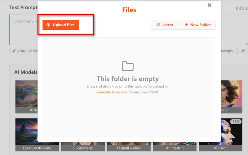 Visuellen Prompt hochladen