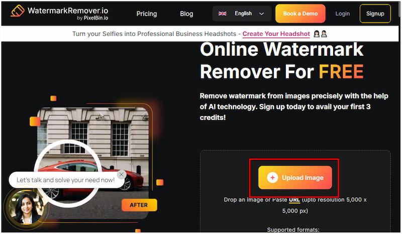 Bild mit Wasserzeichen hochladen