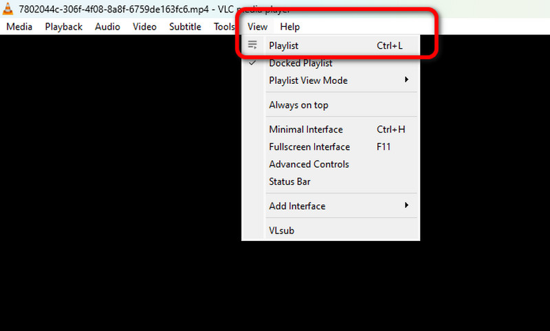 VLC Ansicht Wiedergabeliste