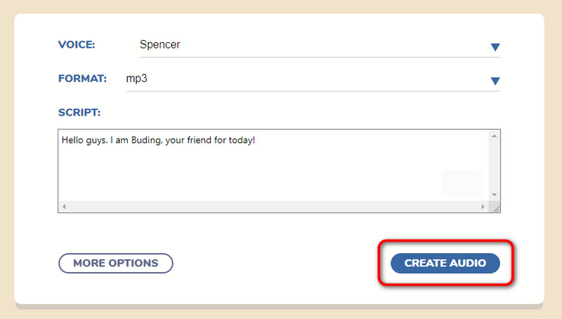 Audio erstellen Speichern