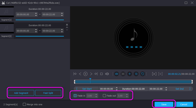 Das Audio bearbeiten