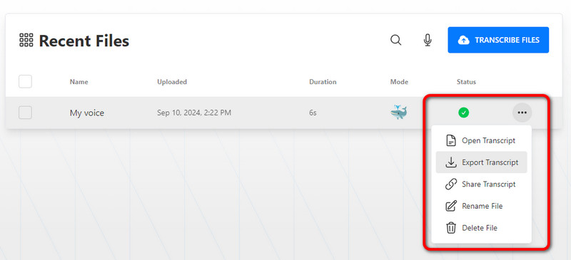 Transkript-Export herunterladen