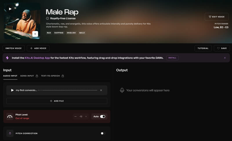 Kits AI Rapper-Stimmen-Generator