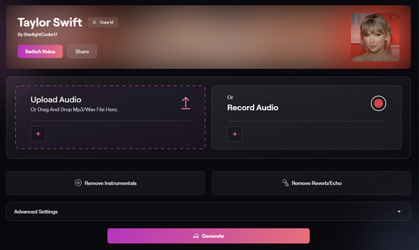 Musicfy‑Gesangsstimmengenerator