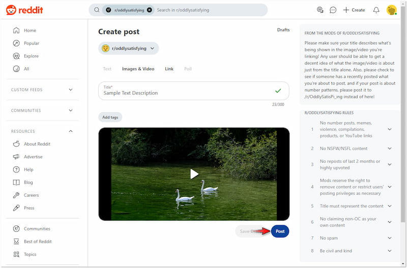 Video in Community posten