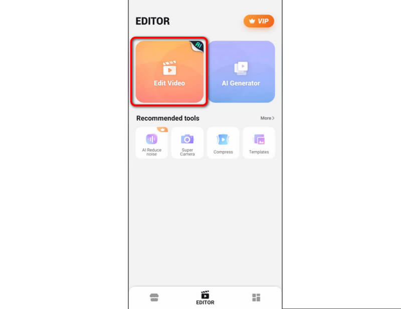 Option „Video bearbeiten“ drücken