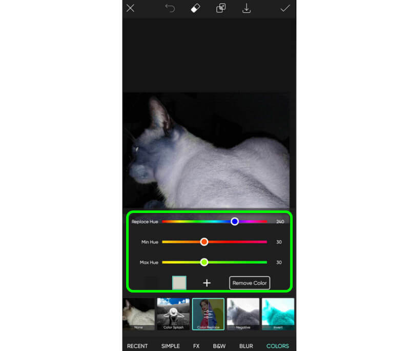 Abschnitt „Effects“ drücken