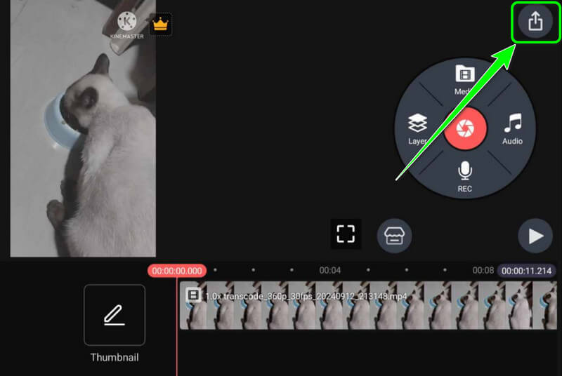 Export-Option drücken