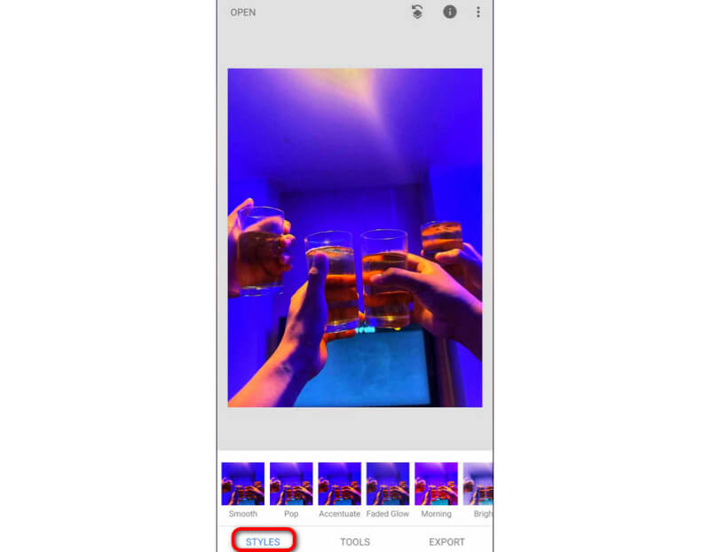 Zum Styles‑Bereich fortfahren