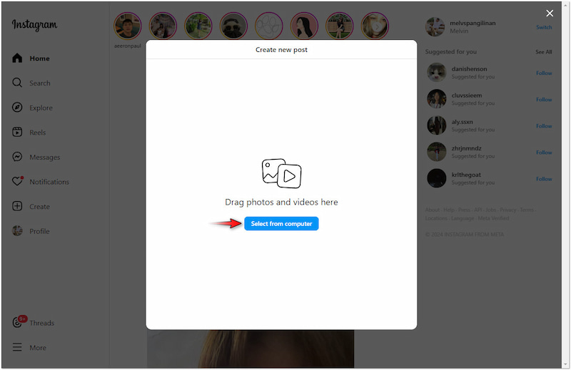 Video vom Computer auswählen