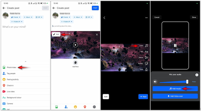 Video mit Musik auf Facebook hochladen