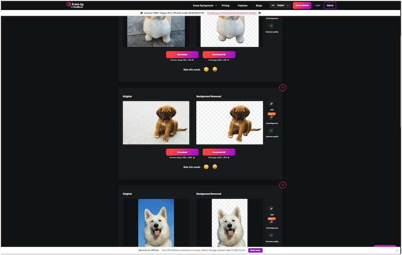 Stapel‑Hintergrundentfernung