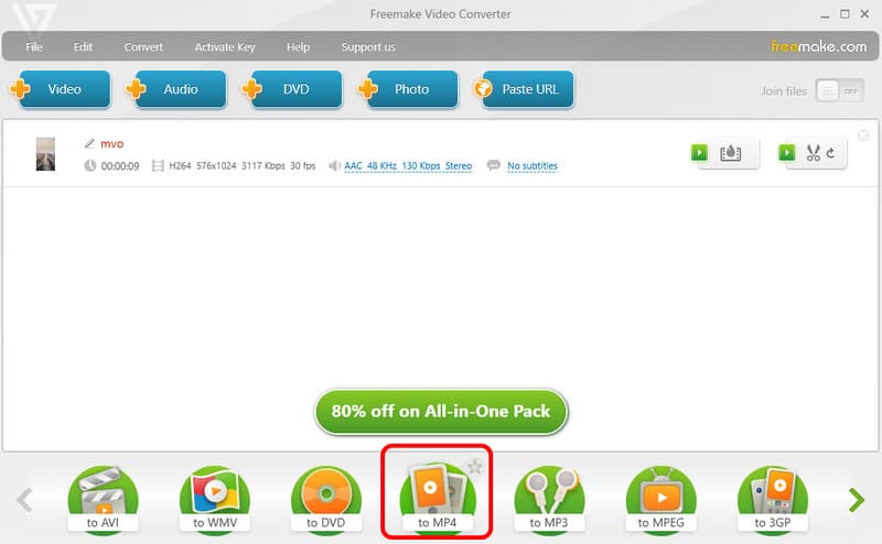 MOV zu MP4 konvertieren mit Freemake