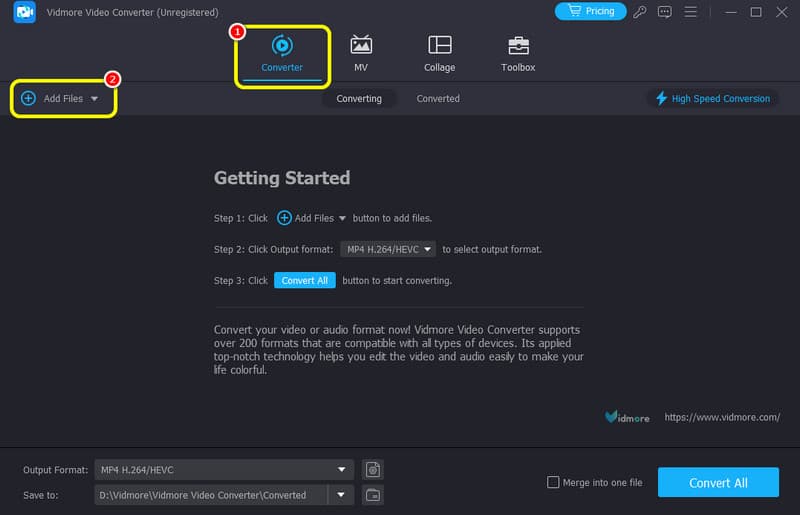 Konverter Datei hinzufügen Vidmore