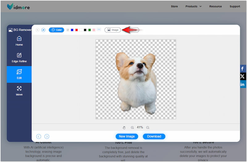 Entfernten Hintergrund ersetzen