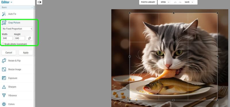 Bild-Zuschneidefunktion